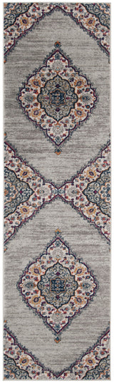 Safavieh Madison Suzian 2 x 8 Light Gray/Fuchsia Indoor Floral/Botanical Oriental Runner