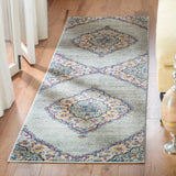 Safavieh Madison Suzian 2 x 8 Light Gray/Fuchsia Indoor Floral/Botanical Oriental Runner