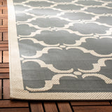 Safavieh Courtyard Aldo 2 x 12 Anthracite/Beige Indoor/Outdoor Trellis Coastal Runner