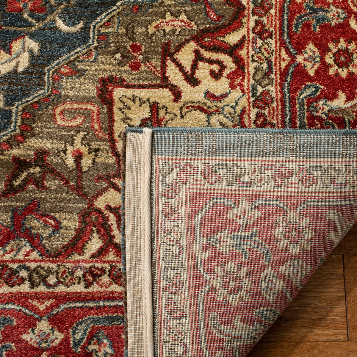 Safavieh Mahal Zaloa 4 x 6 Navy/Red Indoor Floral/Botanical Oriental Area Rug