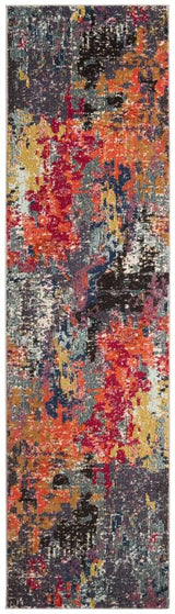 Safavieh Monaco Olea 2 x 8 Blue/Orange Indoor Abstract Bohemian/Eclectic Runner
