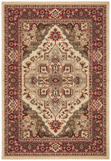 Safavieh Mahal Zaloa 8 x 11 Creme/Red Indoor Floral/Botanical Oriental Area Rug