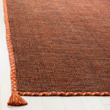 Safavieh Montauk Lajolla 2-ft-3-in x 7-ft Orange/Black Indoor Handcrafted Cotton Runner Rug