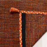 Safavieh Montauk Lajolla 2-ft-3-in x 7-ft Orange/Black Indoor Handcrafted Cotton Runner Rug