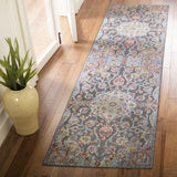 Safavieh Provance Arles 2 x 8 Aqua/Black Indoor Floral/Botanical Vintage Runner Rug