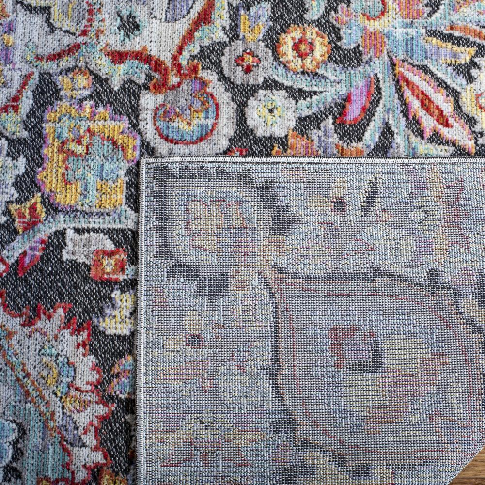 Safavieh Provance Arles 2 x 8 Aqua/Black Indoor Floral/Botanical Vintage Runner Rug