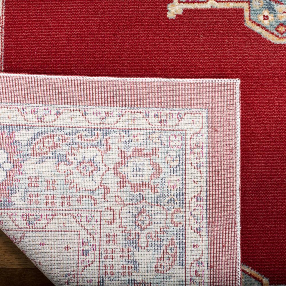 Safavieh Merlot Mitra 6 x 6 Red/Aqua Square Indoor Floral/Botanical Oriental Area Rug
