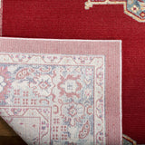 Safavieh Merlot Mitra 6 x 6 Red/Aqua Square Indoor Floral/Botanical Oriental Area Rug