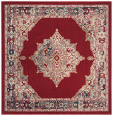 Safavieh Merlot Mitra 6 x 6 Red/Aqua Square Indoor Floral/Botanical Oriental Area Rug