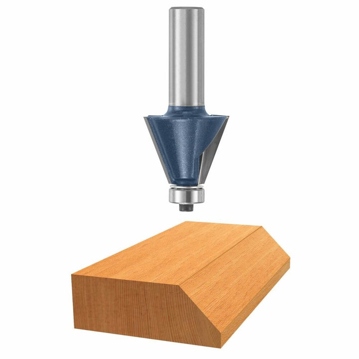 Bosch Carbide‑Tipped Chamfer Router Bit, 1/2-in Shank, 22.5°, 1-1/4-in Dia