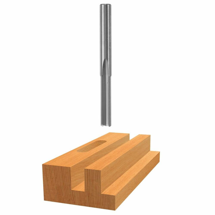 Bosch 1/4-in Solid Carbide Straight Router Bit, 1-in Cut Length, 2-Flute