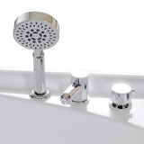 60 in. Center Drain Corner Alcove Whirlpool Bathtub in White - Super Arbor