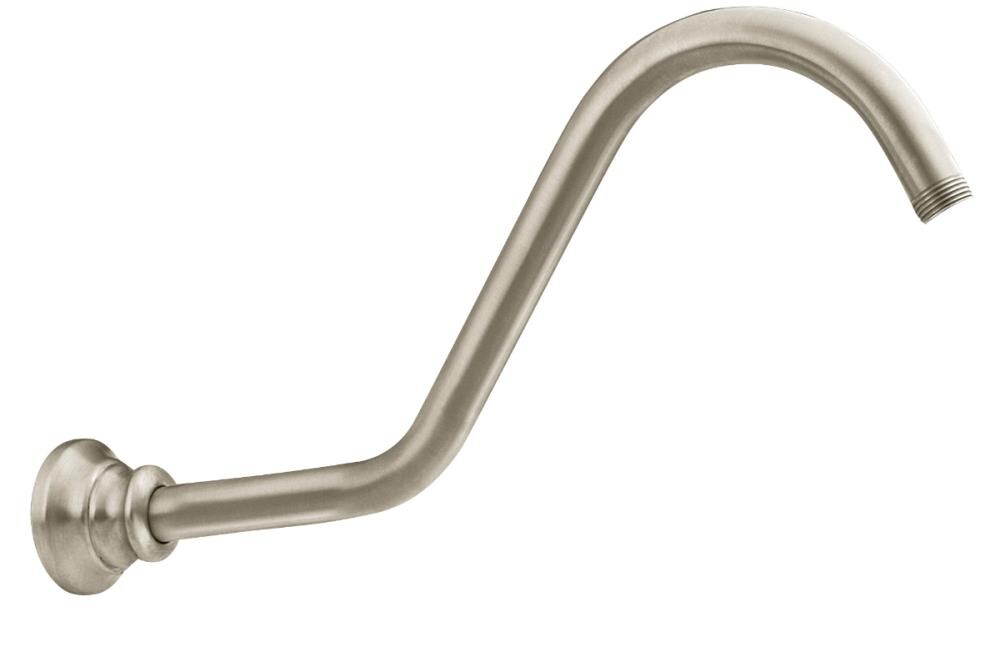 Moen Brushed Nickel Shower Arm, 13.625-in Reach