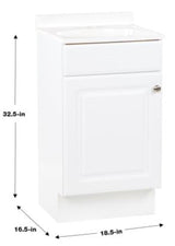 Project Source 18.6-in White Single Sink Bathroom Vanity with White Cultured Marble Top