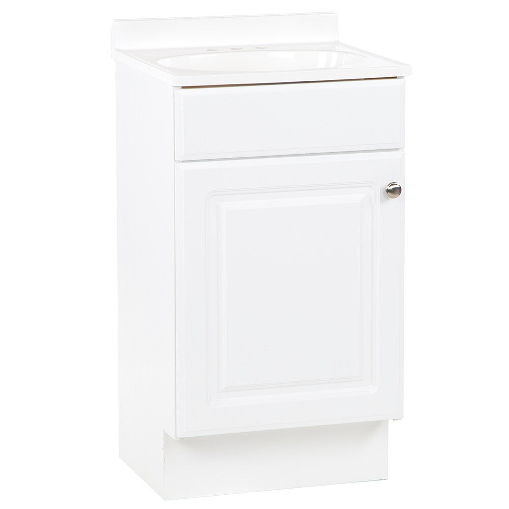 Project Source 18.6-in White Single Sink Bathroom Vanity with White Cultured Marble Top