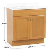 Project Source 30-in Golden Single Sink Bathroom Vanity with White Cultured Marble Top