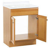 Project Source 24-in Golden Single Sink Bathroom Vanity with White Cultured Marble Top