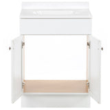 Project Source 24-in White Shaker Single Sink Bathroom Vanity with White Cultured Marble Top