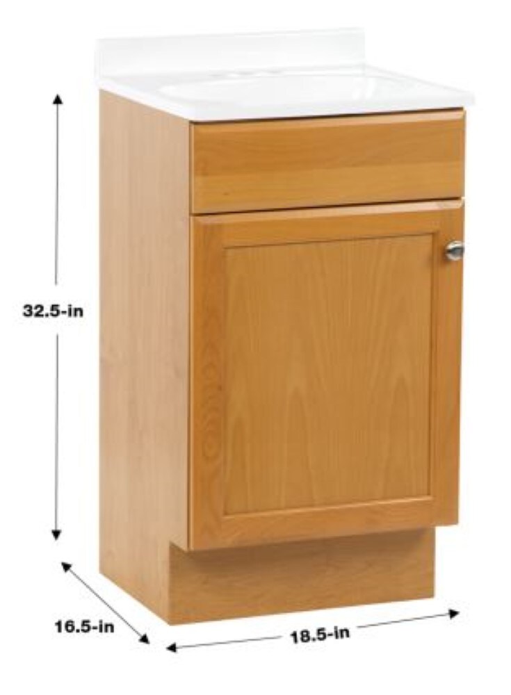 Project Source 18-in Golden Single Sink Bathroom Vanity with White Cultured Marble Top