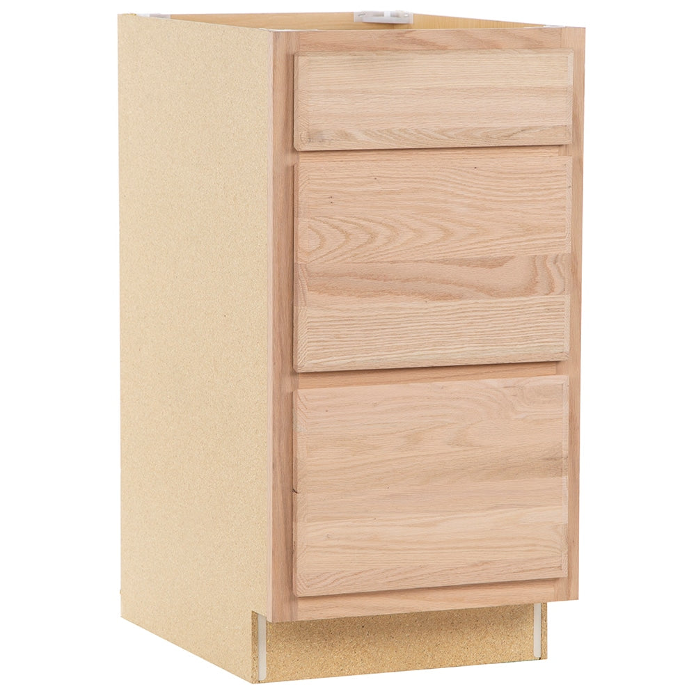 Project Source Ready to Finish 18-in W x 35-in H x 21-in D 3-Drawer Freestanding Cabinet Bank, Natural Rustic Oak