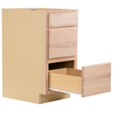 Project Source Ready to Finish 18-in W x 35-in H x 21-in D 3-Drawer Freestanding Cabinet Bank, Natural Rustic Oak