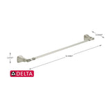 Delta Sawyer 24-in Satin Nickel Wall Mount Single Towel Bar