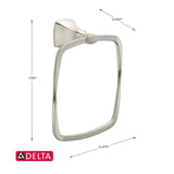 Delta Sawyer Satin Nickel Wall Mount Towel Ring