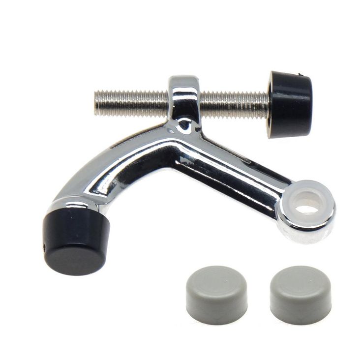 Solid Brass Hinge Pin Door Stop in Polished Chrome