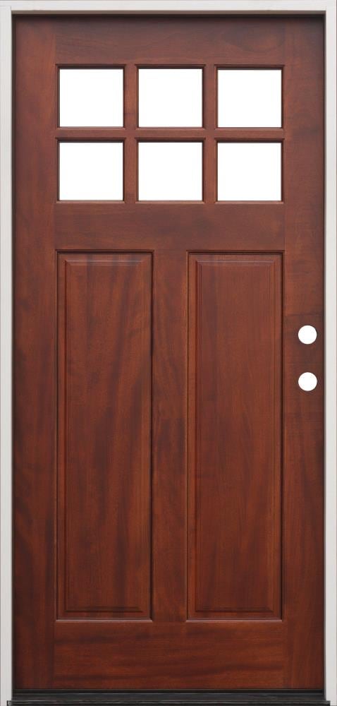 Creative Entryways Craftsman 36-in x 80-in Wood Front Door with Clear Glass