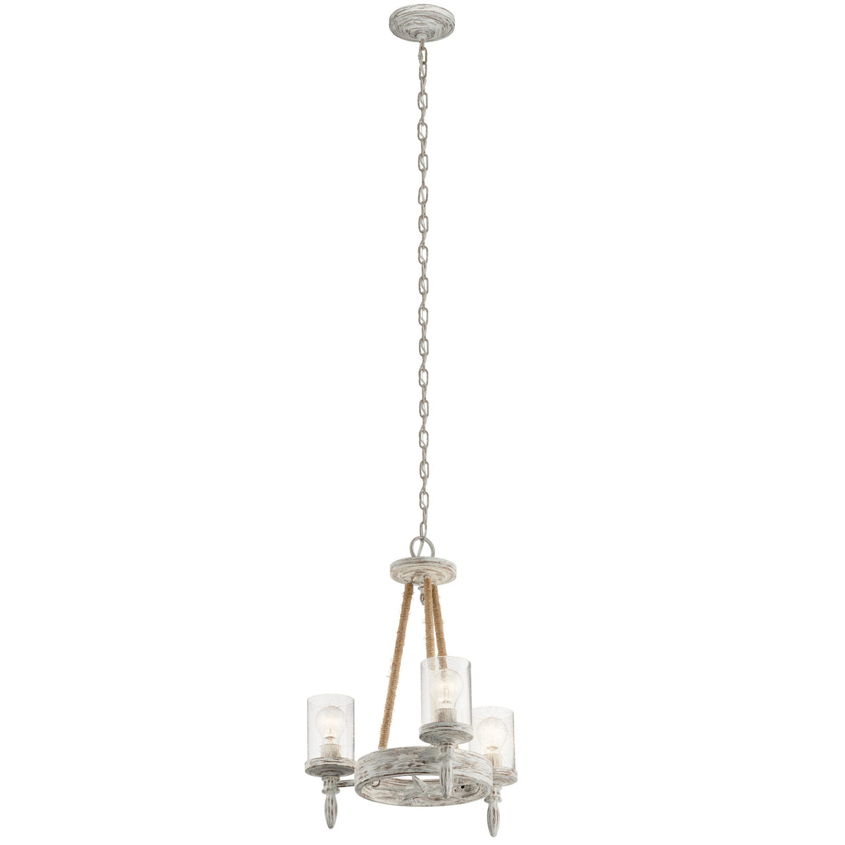 Kichler Minnow 3-Light Distressed White Coastal Chandelier
