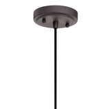 Kichler Clove Hitch Weathered Bronze Farmhouse Clear Glass Cylinder Pendant Light, 19.25-in H x 6.5-in W