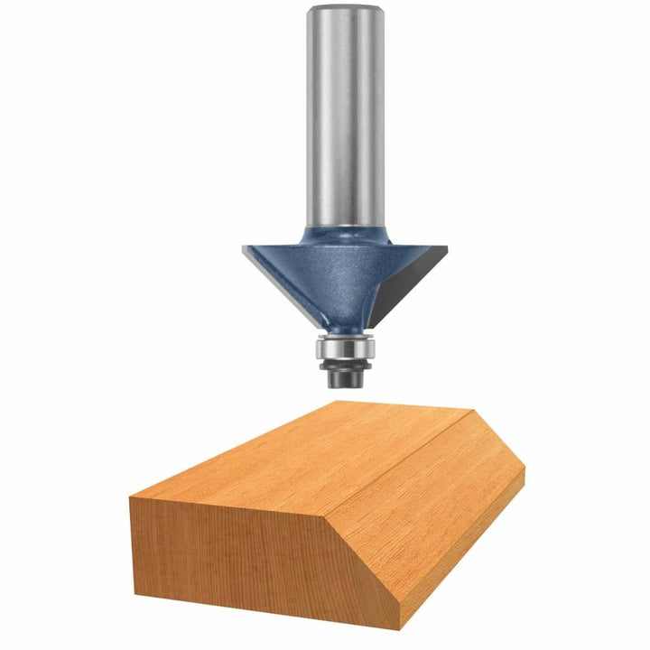 Bosch Carbide-Tipped Chamfer Router Bit, 1/2-in Shank, 45°