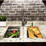 AKDY Handmade 32-in x 18-in Stainless Steel Single Bowl Undermount Commercial Workstation Kitchen Sink All-in-One Kit