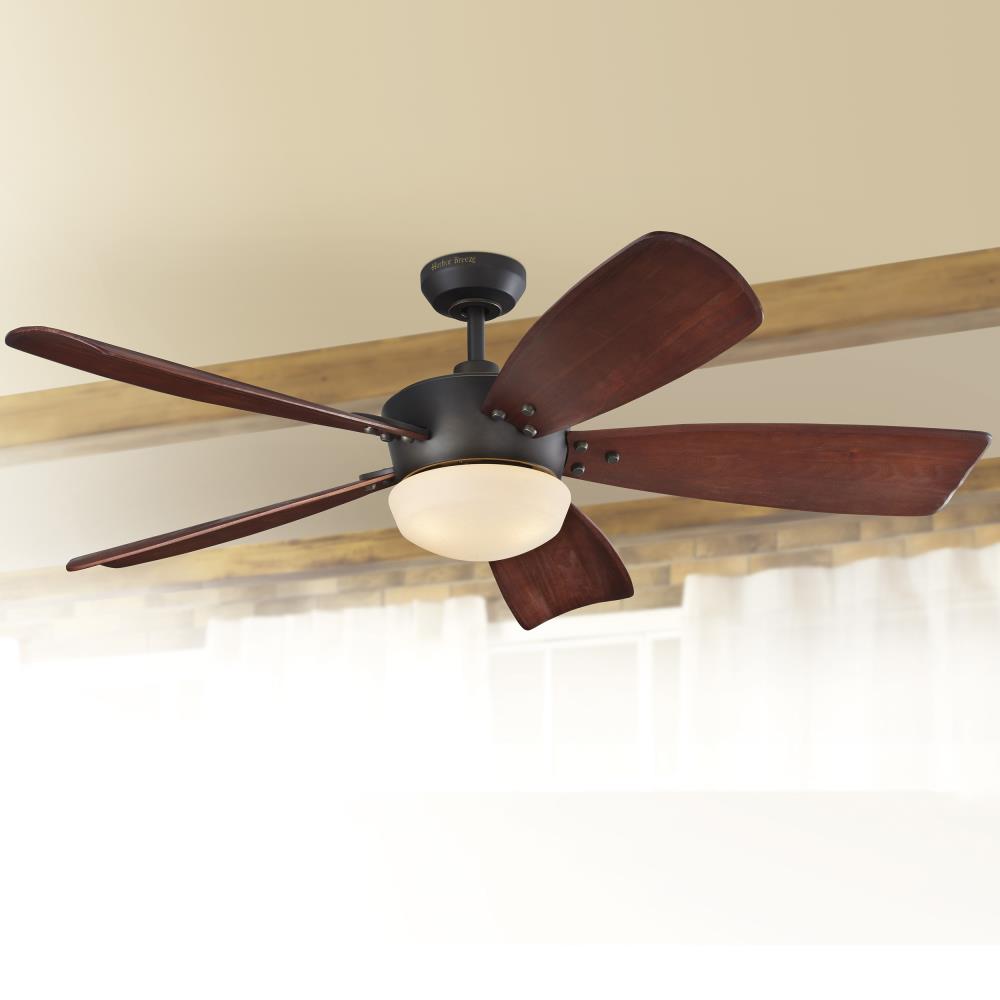 Harbor Breeze Saratoga 60-in Oil-Rubbed Bronze LED Indoor Ceiling Fan with Light Kit and Remote (5-Blade)