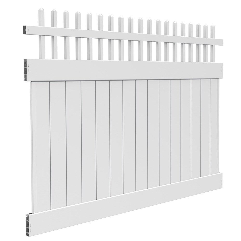 Freedom Wakefield 6-ft H x 8-ft W White Vinyl Fence Panel (Unassembled)