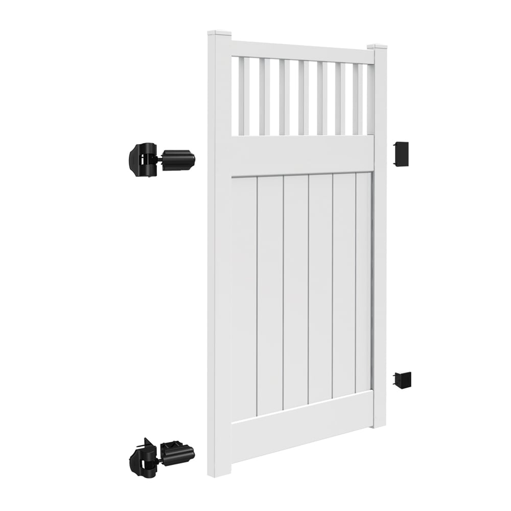 Freedom Portsmouth 6-ft H x 4-ft W White Vinyl Fence Gate Kit (Unassembled)