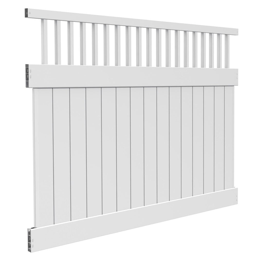 Freedom Portsmouth 6-ft H x 8-ft W White Vinyl Fence Panel (Unassembled)