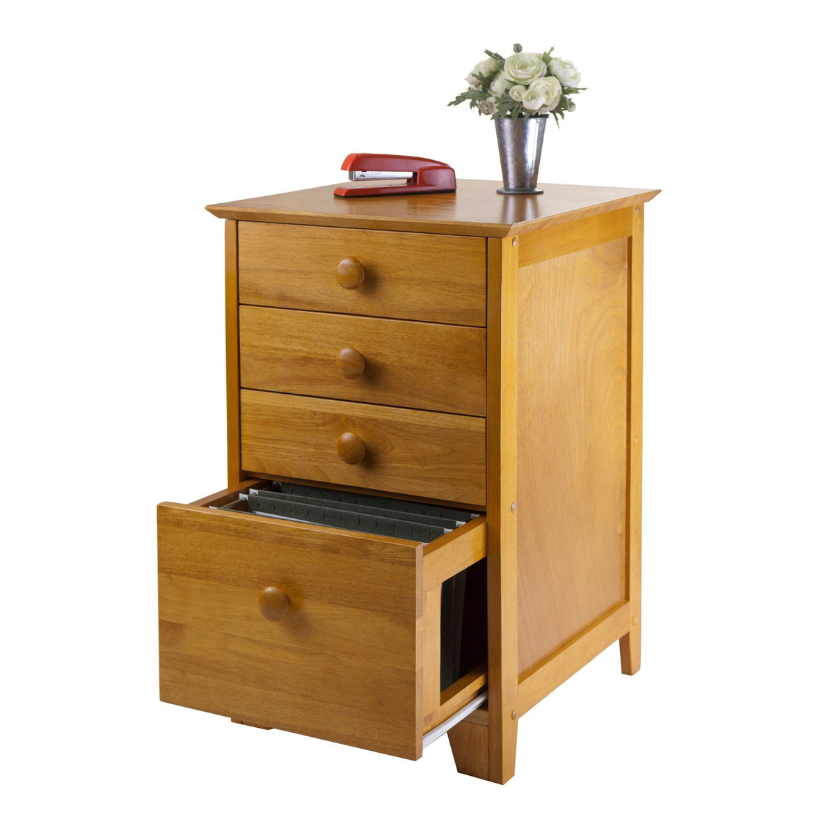 Winsome Wood Studio Honey 4-Drawer 18.27-in File Cabinet