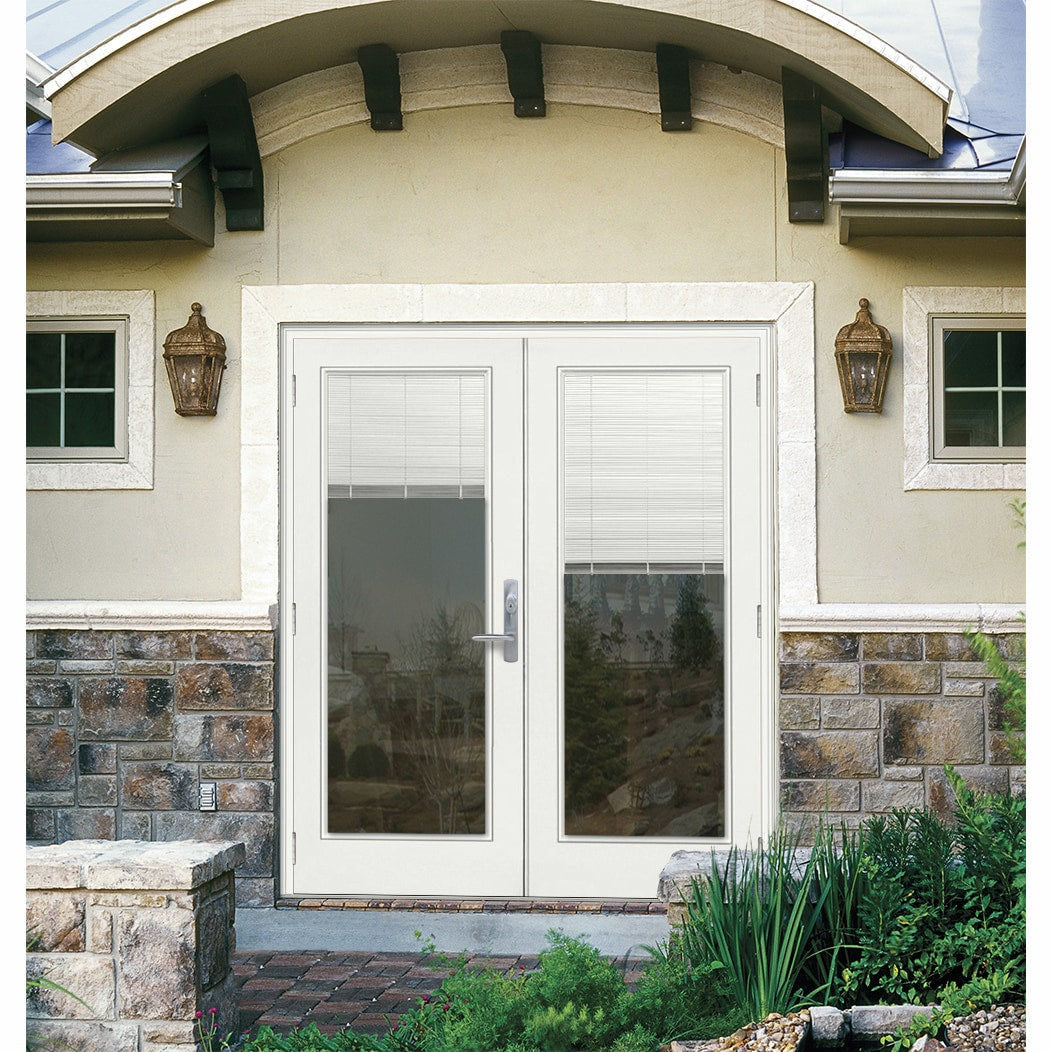 JELD-WEN 72-in x 80-in Fiberglass French, Right-hand outswing – installed room view
