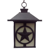 Portfolio Thoroughbred Matte Black Rustic Textured Glass Square Outdoor Pendant Light, 1-Light, 9-in