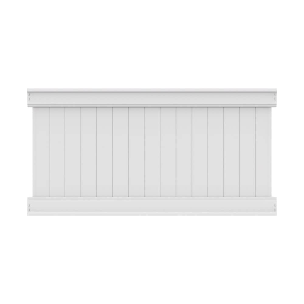 Freedom Emblem 4-ft H x 8-ft W White Privacy Vinyl Fence Panel (Unassembled)