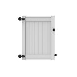 Freedom Emblem 5-ft H x 4-ft W White Privacy Vinyl Flat-top Fence Gate Kit (Unassembled)