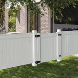 Freedom Emblem 4-ft H x 4-ft W White Privacy Vinyl Flat-top Fence Gate Kit (Unassembled)