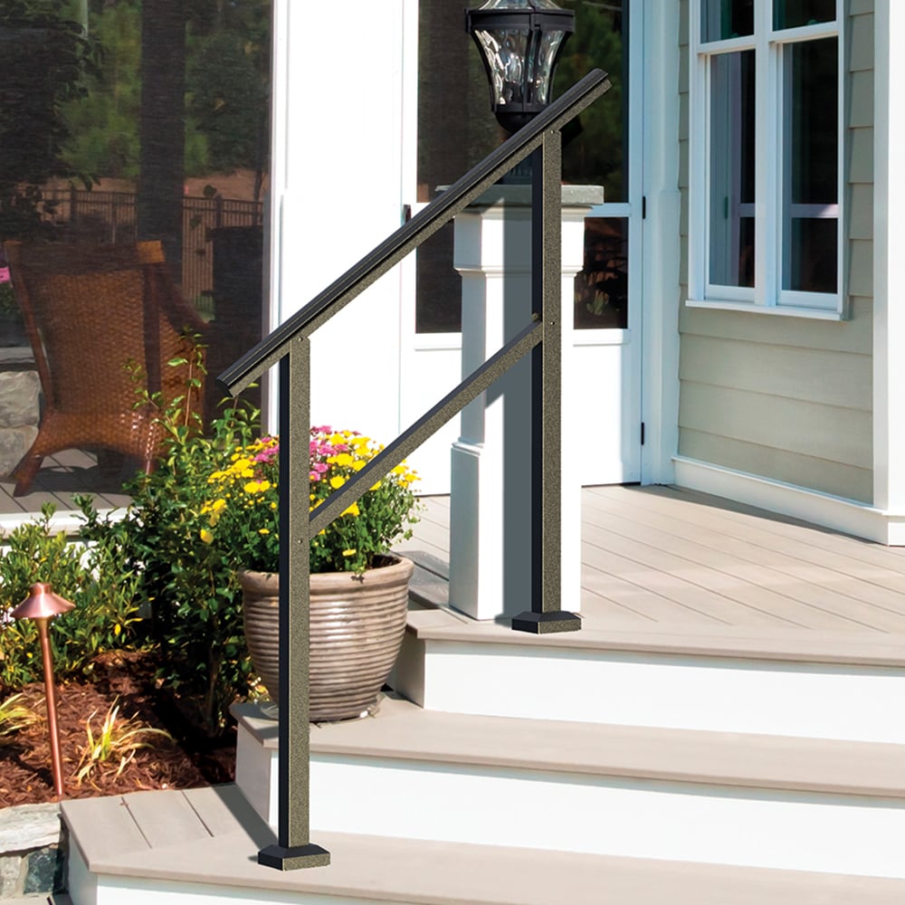 Freedom Heathrow 4-ft x 36-in Matte Black Aluminum Deck Handrail Kit