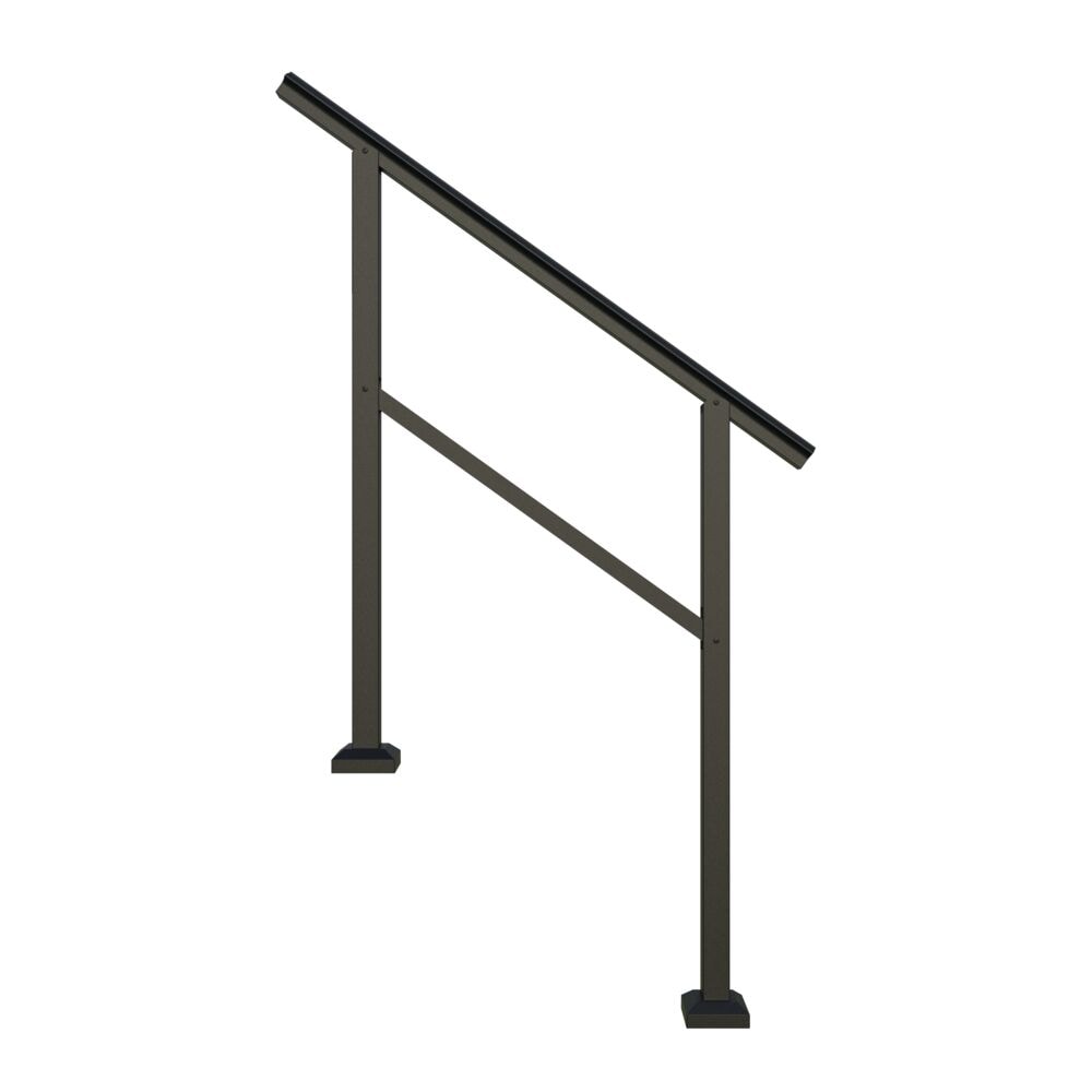 Freedom Heathrow 4-ft x 36-in Matte Black Aluminum Deck Handrail Kit