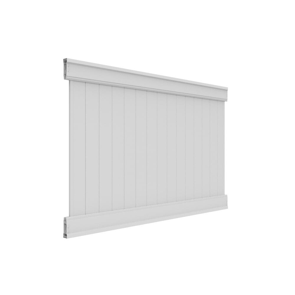 Freedom Emblem 5-ft H x 8-ft W White Privacy Vinyl Flat-top Fence Panel (Unassembled)
