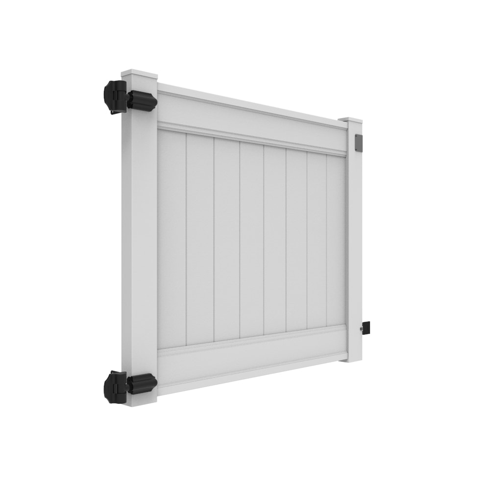 Freedom Emblem 4-ft H x 5-ft W White Vinyl Fence Gate Kit (Unassembled)