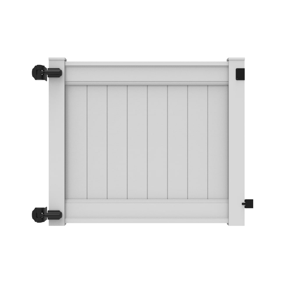 Freedom Emblem 4-ft H x 5-ft W White Vinyl Fence Gate Kit (Unassembled)