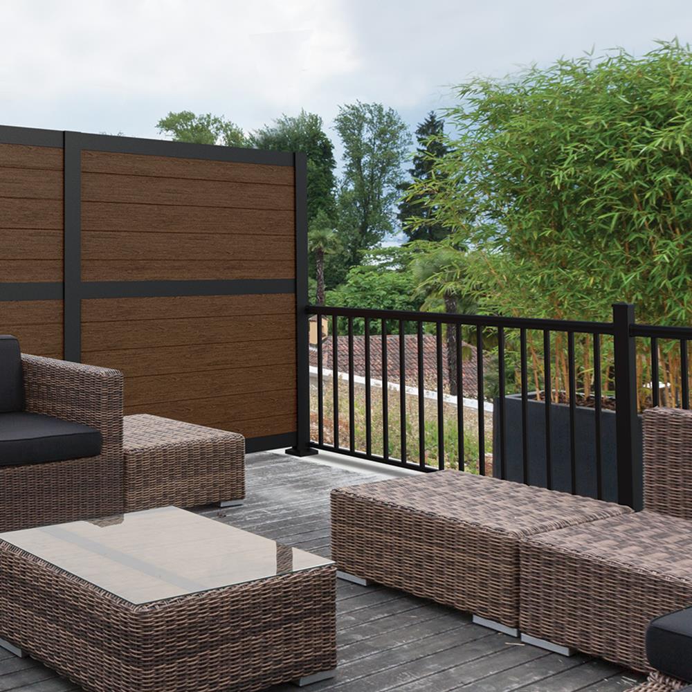 Freedom 6-ft Black Aluminum Privacy Frame