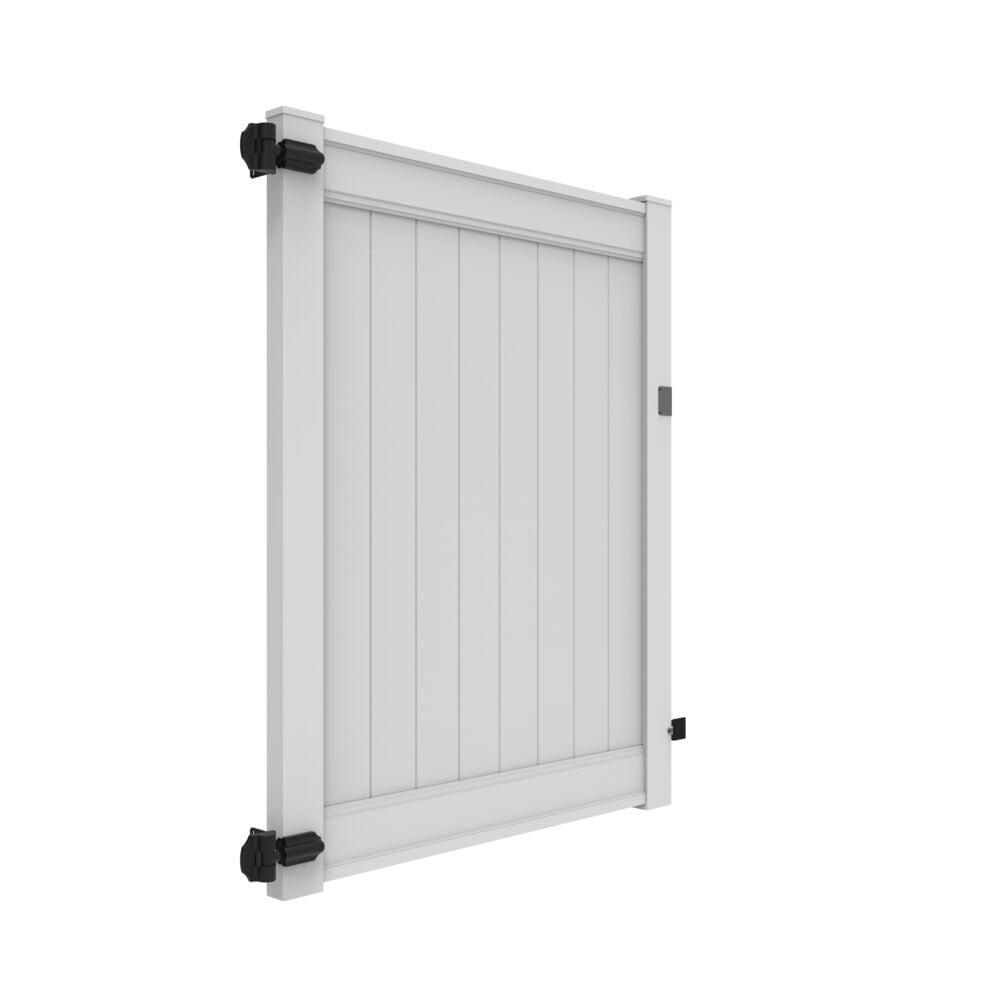 Freedom Emblem 6-ft H x 5-ft W White Vinyl Fence Gate Kit (Unassembled)